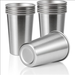 16oz Stainless Steel Pint Cup,Healthy Unbreakable and Stackable,Metal Drinking Glasses